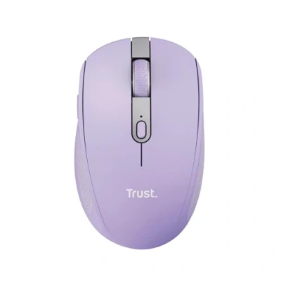 Abbildung von Trust Ozaa Leise Kabellose Maus Bluetooth + 2.4GHz, Kompakte Mehrgeräte Funkmaus, 60% Recyclingkunststoff, Wiederaufladbare Laptop PC Computer Windows Android Mac Purpur
