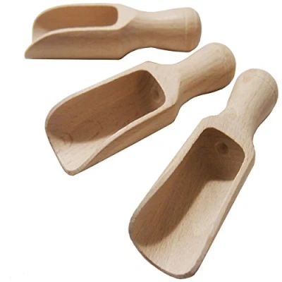 Abbildung von EFO Klein Schaufel Holz Löffel Gewürzlöffel Mini Messlöffel Holzgriff Messschaufel Salzlöffel 3 er Set 8,5 cm