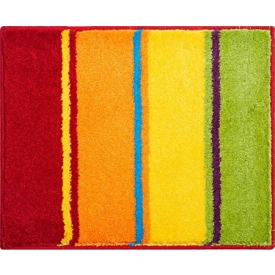 Abbildung von Grund Badteppich 100% Polyacryl, ultra soft, rutschfest, ÖKO TEX zertifiziert, 5 Jahre Garantie, SUMMERTIME, WC Vorlage o.A. 50x60 cm, multicolored