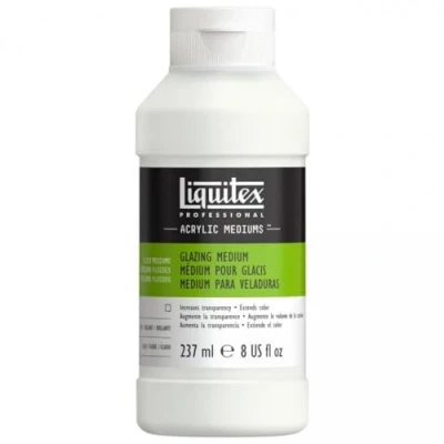Abbildung von Liquitex 7508 Professional Lasur Medium für Acrylfarben dünne, transparente Glasuren und Lasureffekte, erzeugt maximale Transparenz 237ml Flasche, Transparent