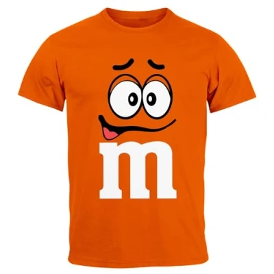 Abbildung von MoonWorks® Herren T Shirt Fasching Karneval M Aufdruck Gruppen Kostüm Verkleidung Last Minute Faschingskostüme Männer Funshirt 3 orange XXL