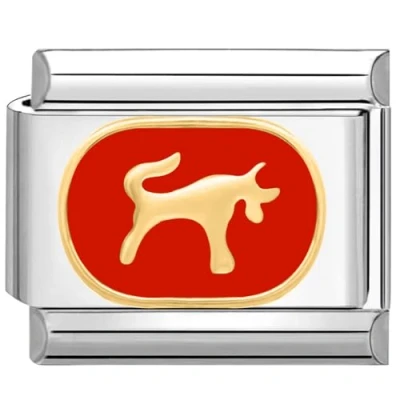 Abbildung von Quiges 9mm Italian Style Charm Modell Edelstahl Horoskop Taurus für Italien Armbänder