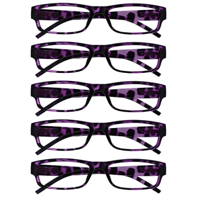 Abbildung von The Reading Glasses Company Die Lesebrille Unternehmen Lila Schildpatt Wert 5er Pack Leicht Herren Frauen RRRRR32 5 +1,50