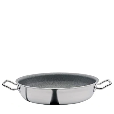 Abbildung von Spring Vulcano Intense Pro Servierpfanne XL Hochrand 7cm Ø24cm Antihaftbeschichtet mit Schweizer Bergkristallen kratzfest, für Metall Kochutensilien alle Herdarten