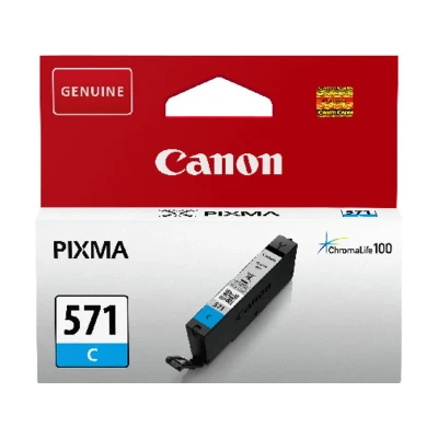 Abbildung von Canon CLI 571 C original Tintenpatrone Cian für Pixma Drucker TS5050 TS5055 TS6050 TS8050 TS9050 MG5750 MG6850 MG7750