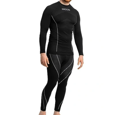 Abbildung von Snocks Thermo SET Unterhemd/shirt, Herren, Größe: Medium, Schwarz