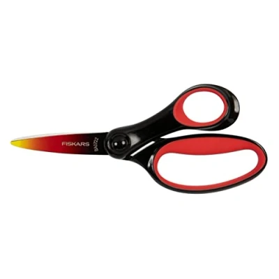 Abbildung von Fiskars Kinderschere, Schere für große Kinder im Alter von 8 11 Jahren, Rechtshändig, SoftGrip, Länge: 15 cm, Ombré Optik, Rot, 1067853