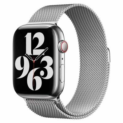 Abbildung von Apple Watch Armband Original Stahl Silber Geeignet für Series 1 9 / SE Ultra (2)