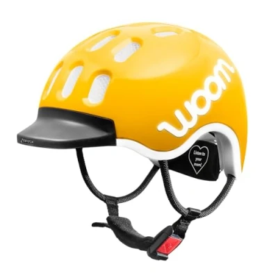 Abbildung von woom Kids Helm, Fahrradhelm für Kinder, mit Visier, Jungen und Mädchen, 4650 cm, Größe XS, Verstellbar, Aufprallschutz, Gelb (Sunny Yellow)