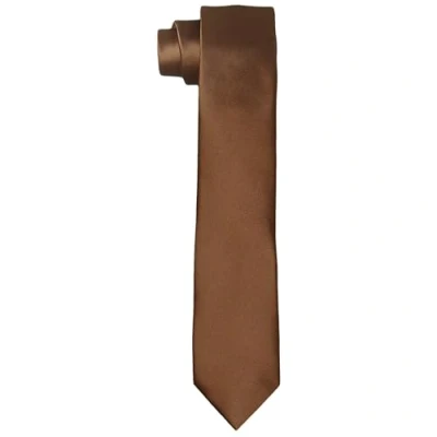 Abbildung von DonDon Krawatten für Herren handgefertigt Seiden Look 6 cm Krawatte Kupfer