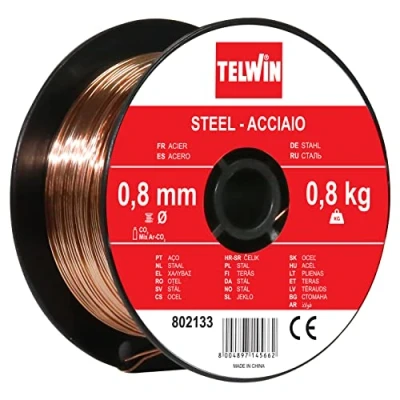 Abbildung von Telwin S.p.A. 802133 Stahlschweissdrahtspule Durchmesser 0,8 mm, Kg, Kupfer