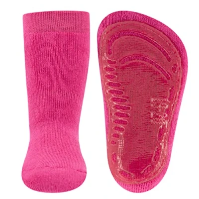 Abbildung von EWERS Stoppersocken SoftStep Uni, Socken mit Anti Rutsch Sohle für Jungen und Mädchen, 1 Paar rutschfeste Kindersocken Gummisohle, Phlox (Pink), Größe 19 20