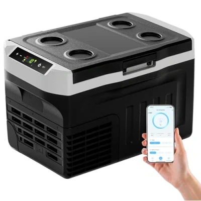 Abbildung von EUHOMY 21L Kompressor Kühlbox 20℃ 20℃, 12V Auto Kühlschrank, Tragbarer Gefrierschrank 12/24V DC 220 240V AC, mit APP Steuerung für Camping, Reisen, LKW, Haus