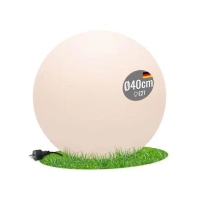 Abbildung von 8 seasons design Shining Globe Kugel Leuchte Ø 40cm, weiß, E27 Fassung inkl. Leuchtmittel in warmweiß, Lampe für außen und innen