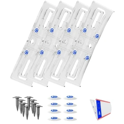 Abbildung von 2 Kennzeichenhalter Österreich Rahmenlos transparent flach 4mm für Kennzeichentafeln 520x120mm unsichtbar Kennzeichenträger Dänemark Slowenien