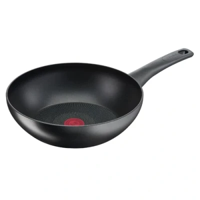Abbildung von Tefal G26019 Ultimate On Wokpfanne 28CM Antihaftversiegelung mit Titanpartikel Verstärkung Thermo Spot PFOA frei geeignet für alle Herdarten, auch Induktionsherde schwarz