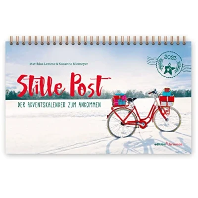 Abbildung von Stille Post 2023. Der Adventskalender zum Ankommen: Tischkalender Aufstellen. Überraschende Texte zu Weihnachten &amp; 24 Postkarten Heraustrennen. für Erwachsene.