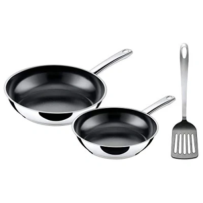Abbildung von Silit Talis Pfannenset 3 teilig, mit Pfannenwender, Bratpfanne 24, 20 cm, Pfanne Induktion, Edelstahl beschichtet, backofenfest