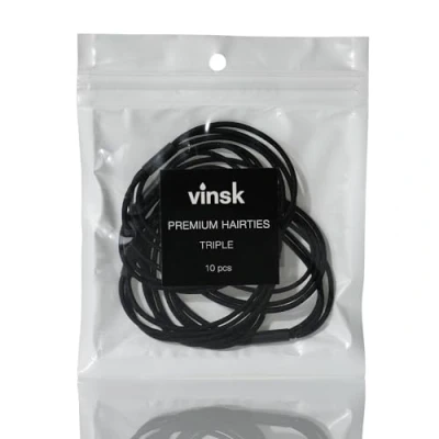 Abbildung von vinsk® UNISEX Haargummis Damen &amp; Herren im Set [10St.] Sehr starker Halt Soft Haargummi Elastische schwarz mit mittlerem Vielseitiges Zopfgummi für Man Bun uvm.