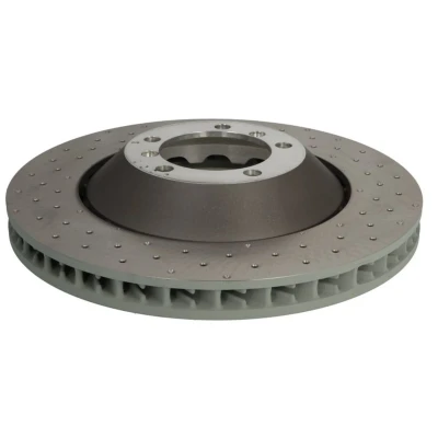 Abbildung von SHW Performance PFR41287 Bremsscheibe Vorderachse rechts 380 34 innenbelüftet, Verbundbremsscheibe, gelocht/genoppt beschichtet hochgekohlt
