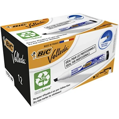 Abbildung von BIC Velleda 1751 Whiteboard Marker (3,7 5,5 mm) 12 Stück schwarz
