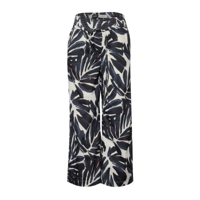 Abbildung von CECIL Damen 3716634 Gemusterte Wide Leg Hose, urban Dark Blue, M / 26L