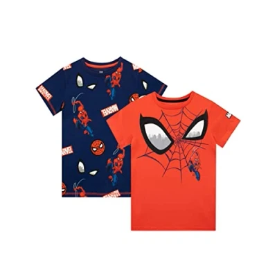 Abbildung von Marvel Jungen Spider Man T Shirt 2er Packung Tageskleidung für Kinder Mehrfarbig 140