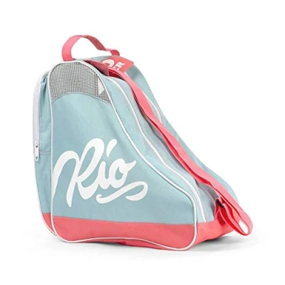Abbildung von Rio Roller Script Skate Bag, Unisex Erwachsene Stofftasche, Mehrfarbig (Teal/Coral), 24x15x45 cm (W x H L)