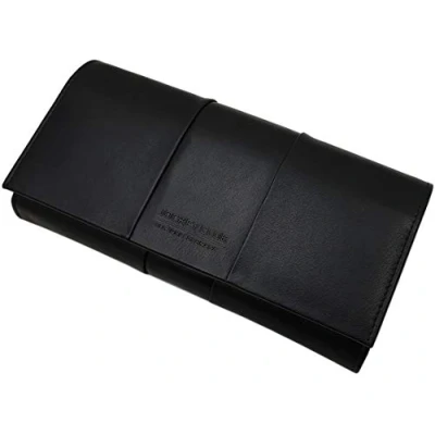 Abbildung von Große Elegante Rind Nappa Leder Damen Geldbörse / Geldbeutel Portemonnaie Portmonaise Geldtasche Portmonee mit RFID &amp; NFC Schutz in Schwarz oder Kirschrot (Schwarz)