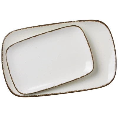 Abbildung von Ritzenhoff &amp; Breker Servierplatten Set Casa, 2 teilg, 24x15,5 cm und 33x20 cm, Creme