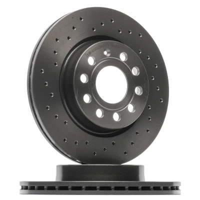Abbildung von BREMBO XTRA LINE 09.9167.1X Bremsscheibe 280 22 5 gelocht/innenbel. beschichtet hochgekohlt mit Schrauben VOLKSWAGEN: GOLF 5, 6