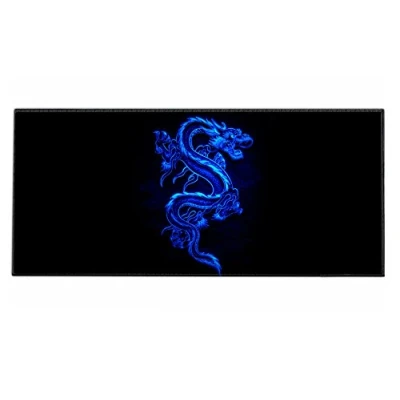 Abbildung von Silent Monsters Mauspad XXL 900 x 400 mm großes Mousepad Drache blau Vernähter Rand rutschfest für Gaming Büro Office Homeoffice Tastatur 90 40 cm groß Mouse Pad Mat alle Maus Arten