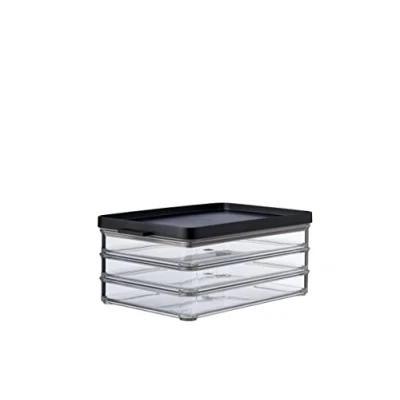 Abbildung von Mepal Wurst Aufbewahrung Kühlschrank mit 3 lagen Organizer Aufschnitt Separate Aufschnittboxen für und Organisation in der Küche x 500 ml Black
