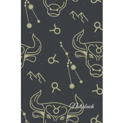 Abbildung von Notizbuch: Sternzeichen Stier Notizbuch 6x9 Zoll DIN A5 120 Seiten Punktraster Notizheft Astrologie Tagebuch Horoskop Notebook