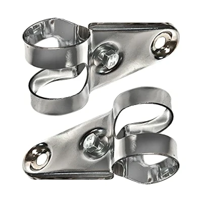 Abbildung von cyclingcolors 2x Lampenhalter Scheinwerfer Halter Halterung Stahl Chrom Metall Moped Motorrad Roller Mofa Mokick