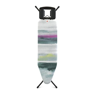 Abbildung von Brabantia Bügelbrett B für Dampfbügeleisen Höhenverstellbar Links und Rechtshänder Solider Vierfußrahmen Leicht versetzbar Bügeleisen bis 15 cm Morning Breeze 124 x 38