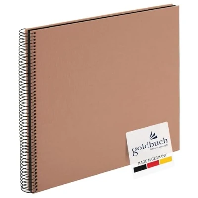 Abbildung von goldbuch 25 719 Spiralalbum Bella Vista Haselnuss, Fotoalbum aus Leinen, Fotobuch mit 40 schwarzen Seiten, Scrapbook für die individuelle Gestaltung, Erinnerungsalbum, Braun, 35 x 30 2,8 cm