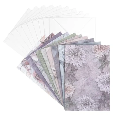 Abbildung von Ideen mit Herz Grußkarten Set Umschlägen 10 Motiv Karten blanko bunt neutral Ideal für Glückwünsche zum Geburtstag, Hochzeit, uvm. Din B6 (Kondolenz floral)