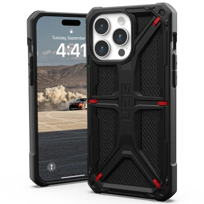 Abbildung von Apple iPhone 15 Pro Max Hülle Kunststoff UAG Hard Case/Backcover Handyhülle Schwarz Shockproof/Stoßfest