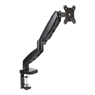 Abbildung von Amazon Basics Schreibtischhalterung für einen Computermonitor, Gasfeder Monitorarm, verstellbar, Monitore bis zu einer Größe von 27 Zoll (68.6 cm), Schwarz