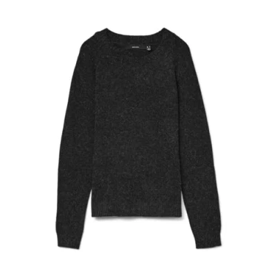 Abbildung von VERO MODA Damen VMDOFFY LS O Neck Blouse GA NOOS 10201022, Black/Melange, S