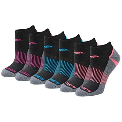 Abbildung von Saucony Damen Selective Cushion Performance No Show Athletic Sport (6 &amp; 12 Pairs) Socken, Black Assorted Pairs), 38 EU