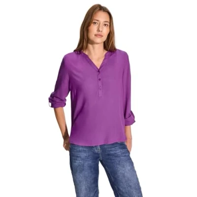Abbildung von Cecil MIT TURN UP Bluse, Damen, Größe: XS, Lila