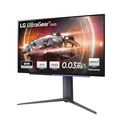Abbildung von LG Electronics 27GS95QX B.AEU UltraGear™ Gaming OLED Monitor 27&quot; (67,32cm), 2560 x 1440, 16:9, 0,03ms GtG, 40 Hz, HDR10, NVIDIA G Sync™, AMD FreeSync™ Schwarz