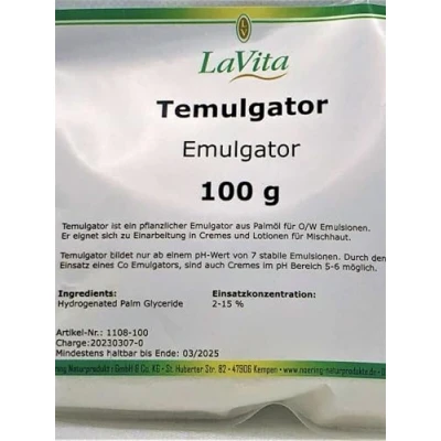 Abbildung von Lavita Temulgator 100g ehemals Tegomuls pflanzlicher Emulgator von