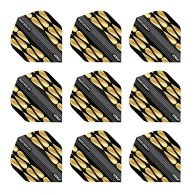 Abbildung von RED DRAGON Hardcore Premium Gold und Schwarz Teardrop Dartflug 3 Set pro Packung (insgesamt 9 Dart Flights)