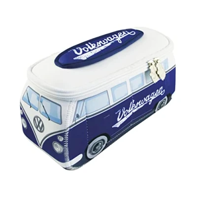 Abbildung von BRISA VW Collection Volkswagen T1 Bulli Bus Universal Schmink Kosmetik Kultur Reise Hausrats Tasche Mäppchen Beutel (Neopren/Blau/Groß)