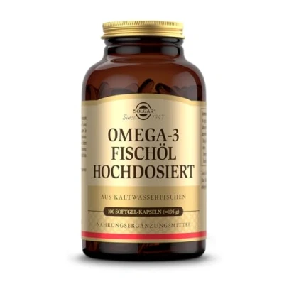 Abbildung von SOLGAR® Omega 3 Fischöl hochdosiert Kaltwasser mit EPA und DHA Mehrfach ungesättigte Fettsäuren 1764 mg pro Tagesdosis 100 Softgel Kapseln