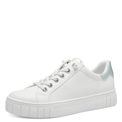 Abbildung von MARCO TOZZI Damen Sneaker flach mit Schnürsenkeln Vegan, Weiß (White comb), 39 EU