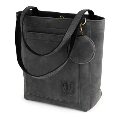 Abbildung von Berliner Bags Vintage Shopper Tasche Damen Seville, Tote Bag, Handtasche aus Leder, Schultertasche für Dunkelgrau
